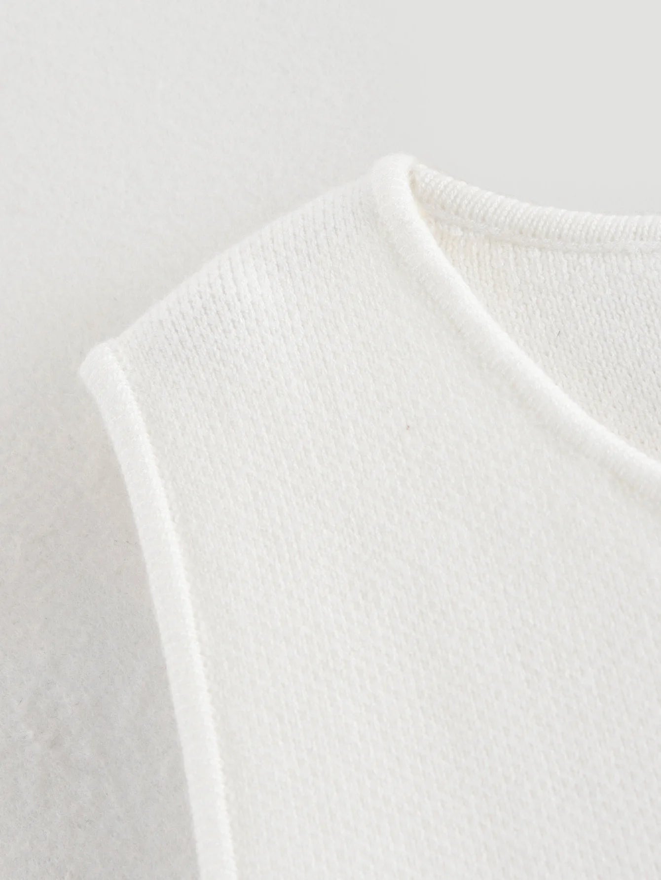 MUJER White Knit Crop Top Women Button Short Tops Woman 2025 Summer Tanks Camis Tops for Women Streetwear Vest Tank Top Female