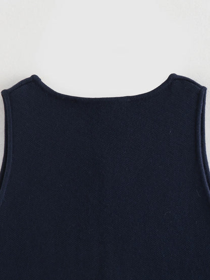 MUJER White Knit Crop Top Women Button Short Tops Woman 2025 Summer Tanks Camis Tops for Women Streetwear Vest Tank Top Female